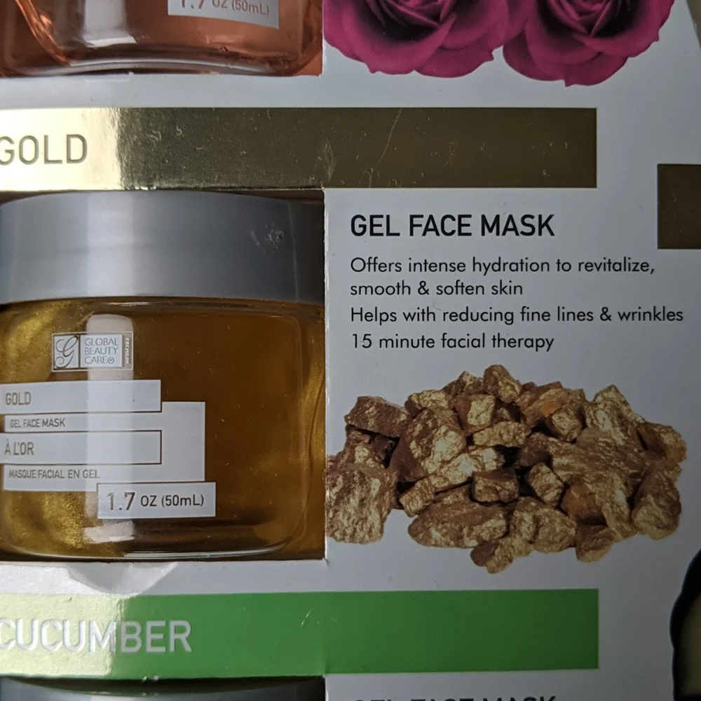 3-pack - Rose, Gold, & Cucumber Gel Masks
